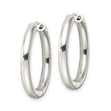Sterling Silver Hoop Earrings, Classic Polished Round Lightweight Design, Minimalist Everyday Style