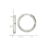 Sterling Silver Hoop Earrings, Classic Polished Round Lightweight Design, Minimalist Everyday Style