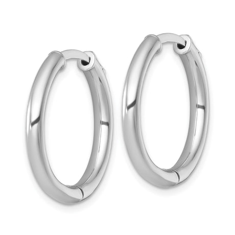 Sterling Silver Hoop Earrings, Smooth Polished Round Lightweight Design, Unisex Minimalist Style