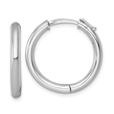 Sterling Silver Hoop Earrings, Smooth Polished Round Lightweight Design, Unisex Minimalist Style