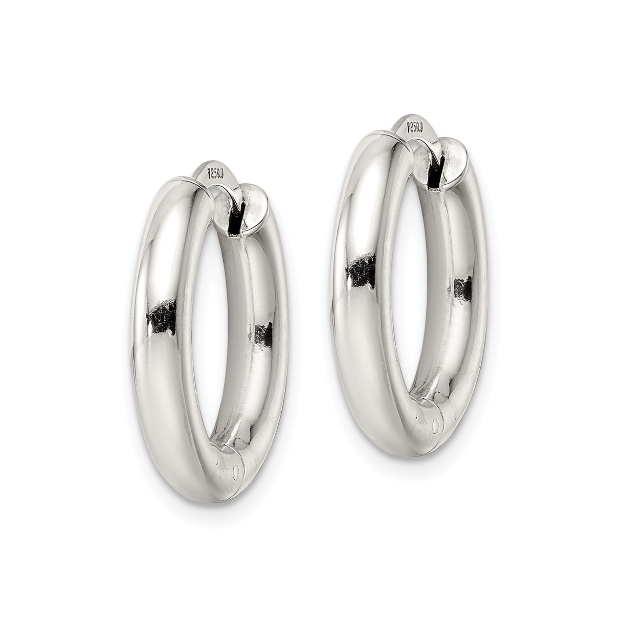 Sterling Silver Hoop Earrings, Classic Round Lightweight Hinged Hoops for Women and Men
