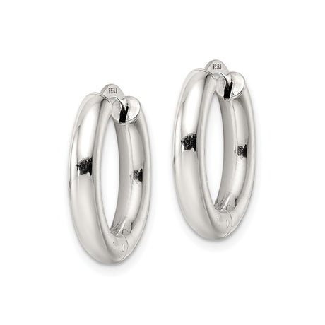 Sterling Silver Hoop Earrings, Classic Round Lightweight Hinged Hoops for Women and Men