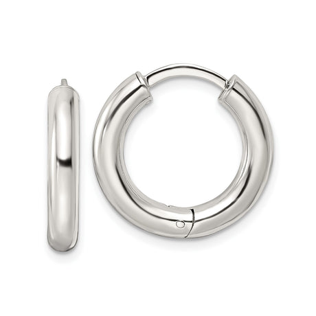 Sterling Silver Hoop Earrings, Classic Round Lightweight Hinged Hoops for Women and Men