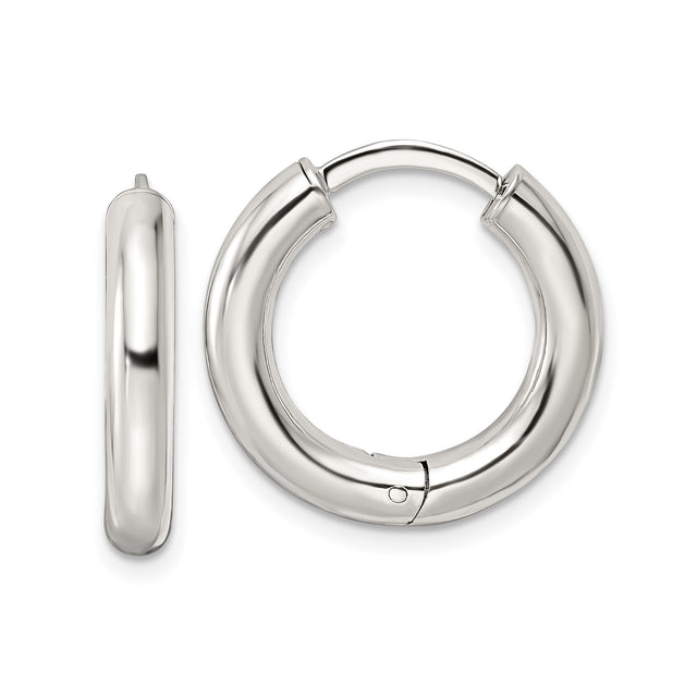 Sterling Silver Hoop Earrings, Classic Round Lightweight Hinged Hoops for Women and Men
