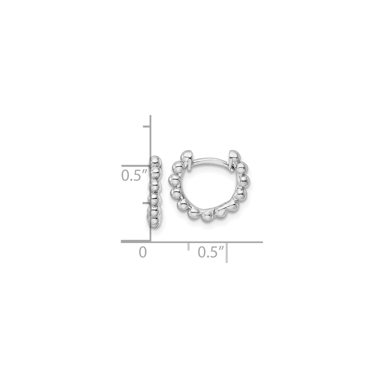 Sterling Silver Beaded Hoop Earrings with Bubble Texture and Polished Finish