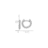 Sterling Silver Beaded Hoop Earrings with Bubble Texture and Polished Finish