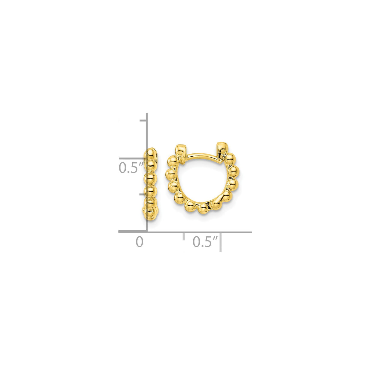 Sterling Silver Beaded Hoop Earrings with Gold Plated Accents, Lightweight Minimalist Design