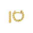 Sterling Silver Beaded Hoop Earrings with Gold Plated Accents, Lightweight Minimalist Design