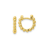 Sterling Silver Beaded Hoop Earrings with Gold Plated Accents, Lightweight Minimalist Design