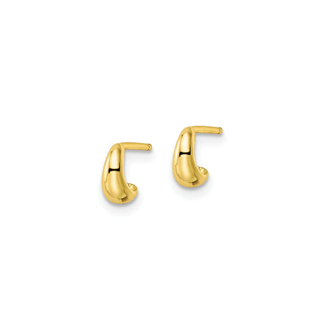 Sterling Silver Stud Earrings, Modern Abstract Curved Design, Minimalist Geometric Style