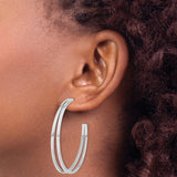 Sterling Silver Hoop Earrings, Large Lightweight Round Design with High Polish Finish