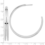Sterling Silver Hoop Earrings, Large Lightweight Round Design with High Polish Finish