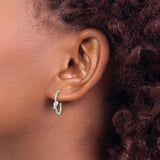 Sterling Silver Hoop Earrings with Love Knot Design, Minimalist Symbol of Unity for Women