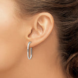 Sterling Silver Hoop Earrings, U-Shaped Minimalist Design with Polished Finish