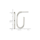 Sterling Silver Hoop Earrings, U-Shaped Minimalist Design with Polished Finish