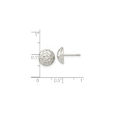 Sterling Silver Stud Earrings, Faceted Dome with Diamond Cut Texture, Minimalist Geometric Design