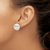 Sterling Silver Stud Earrings, Minimalist Round Disc with Polished Finish