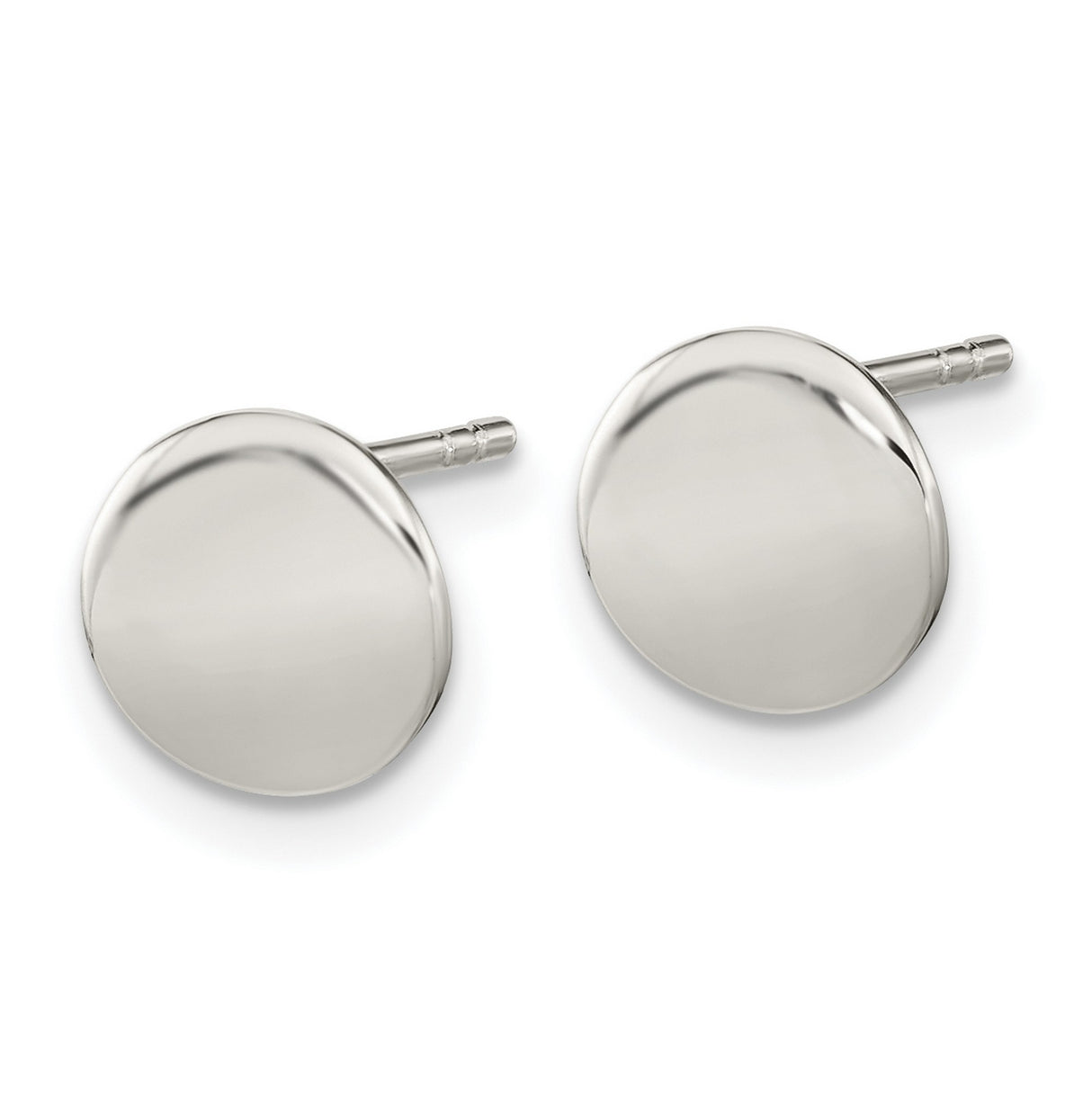 Sterling Silver Round Cufflinks, Polished Minimalist Design for Men