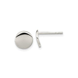 Sterling Silver Round Cufflinks, Polished Minimalist Design for Men