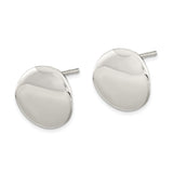 Sterling Silver Stud Earrings, Smooth Round Flat Post Design, Polished Finish, Minimalist Style