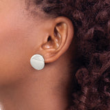 Sterling Silver Stud Earrings, Smooth Round Flat Post Design, Polished Finish, Minimalist Style