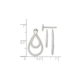 Sterling Silver Dangle Earrings with Twisted Rope Design and Double Teardrop Shape