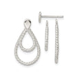 Sterling Silver Dangle Earrings with Twisted Rope Design and Double Teardrop Shape