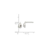 Sterling Silver Teardrop Stud Earrings Hammered Texture