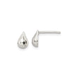 Sterling Silver Teardrop Stud Earrings for Women, Hammered Finish Modern Minimalist Silver Studs, Textured Post Earrings, Elegant Flat Metal Design for Versatile Everyday Wear and Special Occasions