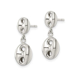 Sterling Silver Dangle Earrings with Oval and Marquise Cutout Geometric Design