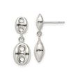 Sterling Silver Dangle Earrings with Oval and Marquise Cutout Geometric Design