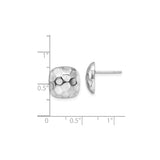 Sterling Silver Hammered Square Stud Earrings with Textured Cushion Design