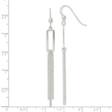 Sterling Silver Dangle Earrings with Long Linear Multi-Strand Chain Design for Women