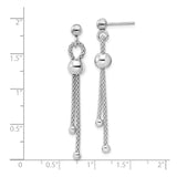 Sterling Silver Dangle Earrings with Multi-Strand Chain Tassels and Polished Bead Accents