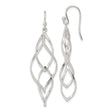 Sterling Silver Dangle Earrings with Twisted Teardrop Shape and Open Loop Design