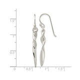 Sterling Silver Dangle Earrings with Twisted Drop Design, Minimalist Bar Style for Women