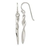 Sterling Silver Dangle Earrings with Twisted Drop Design, Minimalist Bar Style for Women