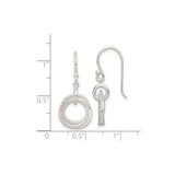Sterling Silver Dangle Earrings with Interlocking Circle Loop and Beaded Detail
