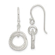 Sterling Silver Dangle Earrings with Interlocking Circle Loop and Beaded Detail