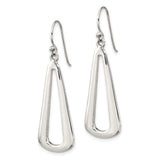 Sterling Silver Dangle Earrings with Open Teardrop Design, Lightweight Minimalist Style for Women
