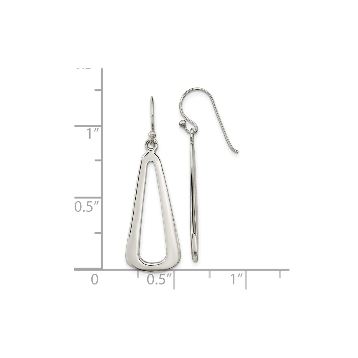 Sterling Silver Dangle Earrings with Open Teardrop Design, Lightweight Minimalist Style for Women