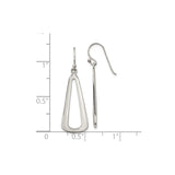 Sterling Silver Dangle Earrings with Open Teardrop Design, Lightweight Minimalist Style for Women