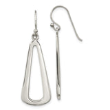 Sterling Silver Dangle Earrings with Open Teardrop Design, Lightweight Minimalist Style for Women