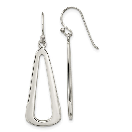 Sterling Silver Dangle Earrings with Open Teardrop Design, Lightweight Minimalist Style for Women
