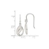 Sterling Silver Dangle Earrings with Open Teardrop Design, Satin and Polished Finish, Minimalist Style
