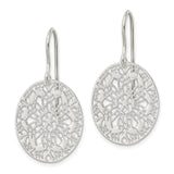 Sterling Silver Mandala Dangle Earrings with Openwork Floral Filigree Design