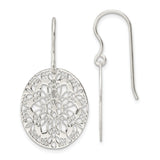Sterling Silver Mandala Dangle Earrings with Openwork Floral Filigree Design