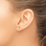 Sterling Silver Round CZ Stud Earrings Bezel Set Minimalist