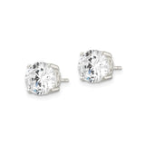 Sterling Silver Stud Earrings Heart Filigree CZ Four Prong