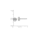 Sterling Silver Stud Earrings with Bezel Set Round Cubic Zirconia, Minimalist Design